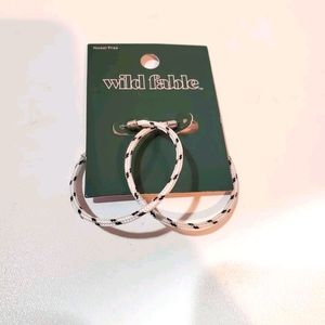 wild fable White/Black Hoop Earrings